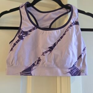 Champion Light Purple Sports Bra with Dark Purple Pattern